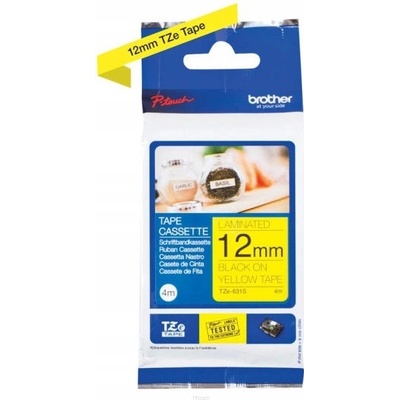 Brother, TZE-631S, černý tisk/žlutý podklad, laminovaná, 4m, 12mm