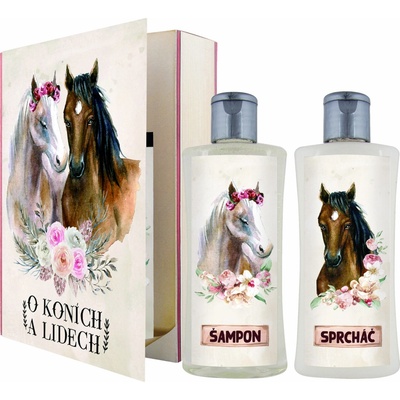 Bohemia Gifts O koňoch a ľuďoch sprchový gél 200 ml + šampón na vlasy 200 ml kniha darčeková sada