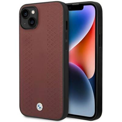 BMW Кейс BMW BMHCP14S22RFGR за iPhone 14 6.1", бордо / бордо, Leather Diamond Pattern (BMW000544-0)
