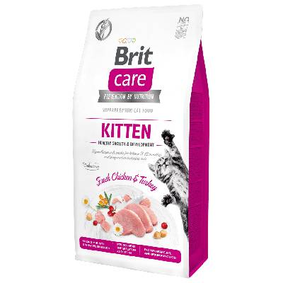 Brit Care granuly Cat Grain-Free Kitten Healthy Growth & Development kura a morka 7 kg