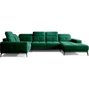 Eltap Зелен кадифен ъглов диван (ляв ъгъл U форма) Neviro - ELTAP (CO-NEV-LT-35LU)