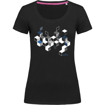 Bontis Dámské tričko CUBES Černá / modrá