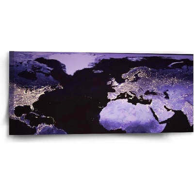 Sablio Obraz Svetelná mapa sveta - 110x50 cm