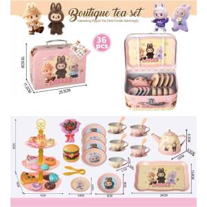 Armtoys ДЕТСКИ АЛУМИНИЕВ ЧАЕН КОМПЛЕКТ В КУФАР 36 ЧАСТИ ЛАБУБУ