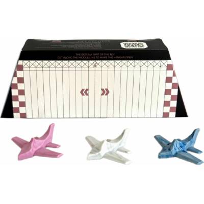 TODDLEROAD 2157 HANGÁR MARBLE - 3 ergonomická letadla s funkční krabicí