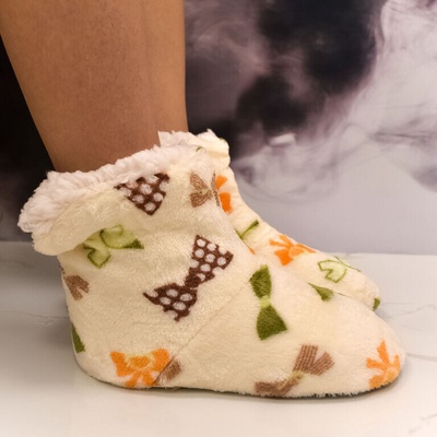 Teddy Dreams Detské béžové plyšové ponožky