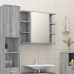 vidaXL Огледален шкаф за баня сив сонома 80x20, 5x64 см инженерно дърво (815523)