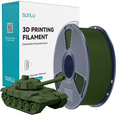 Sunlu PLA филамент Sunlu High Speed PLA+, 1.75 mm, 1.0 kg, Olive Green