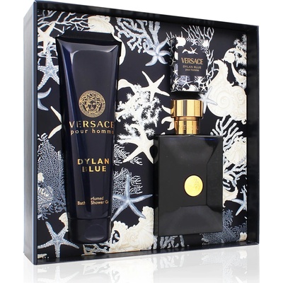 Versace Dylan Blue Versace Dylan Blue Pour Homme toaletní voda 100 ml + parfémovaný sprchový gel 150 ml + toaletní voda 5 ml