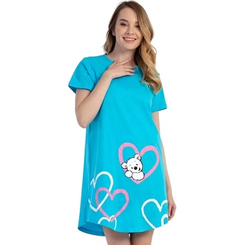 Светлосиня нощница със сърца и мече