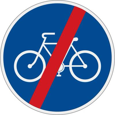 Dopravní značka C8b Konec stezky pro cyklisty