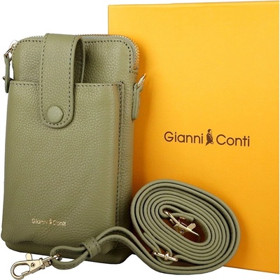 Gianni Conti Luxusní malá kožená crossbody 305 zelená
