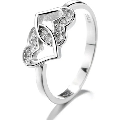 Majya Stříbrný prsten BIANCA propletená srdce 10078 9