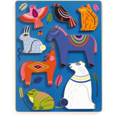 Djeco vkládací puzzle Totemová zvířata