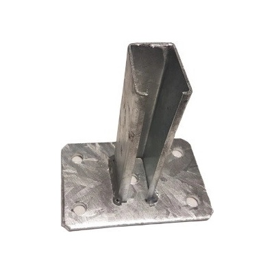 Patka pro montáž sloupku na betonový podklad, pro sloupek 60x40 mm, žárově pozinkovaná