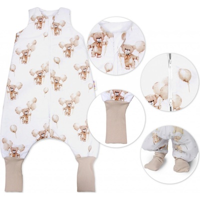 Baby Nellys Spací vak so zahrnovacími nohavičkami Teddy Ball