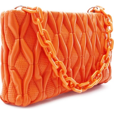 Oranžová netradičná prešívaná crossbody dámska kabelka Azzini