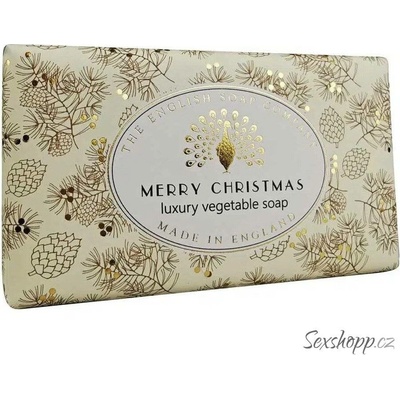 English Soap Company Vánoční tuhé mýdlo Břečťan & Cesmína 190 g