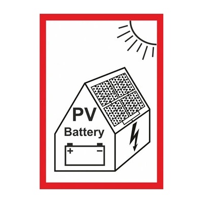 Nálepka "PV + baterie symbol na fotovoltaiku" A7