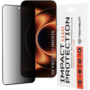 Techsuit Стъклен протектор за Xiaomi 17 Ultra - Techsuit 111D Privacy Full Glue - Черен