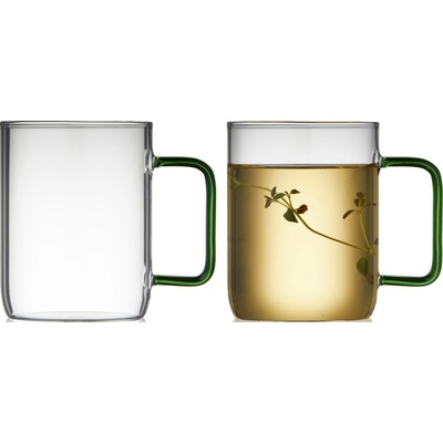 LyngbyGlas Torino Стъклени чаши със зелена дръжка, 400 мл, прозрачни, 2 бр (32768)