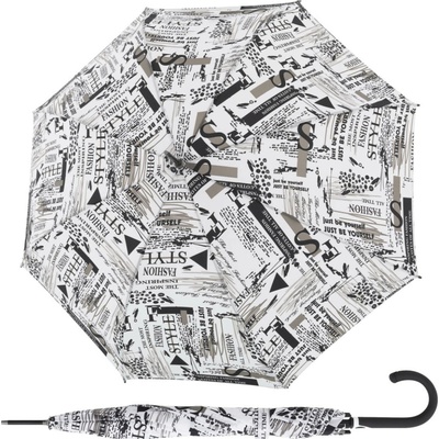 Doppler Fiber Flex AC Scribble White deštník dámský holový vystřelovací bílý