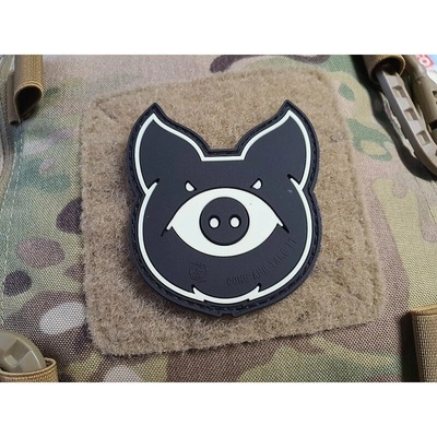JACKETS TO GO Nášivka MONSTER PIG plast velcro GLOW IN THE DARK