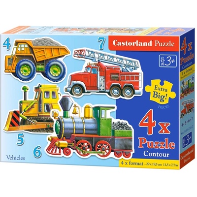 Castorland - Puzzle 4v1 Vehicles - 1 - 39 piese