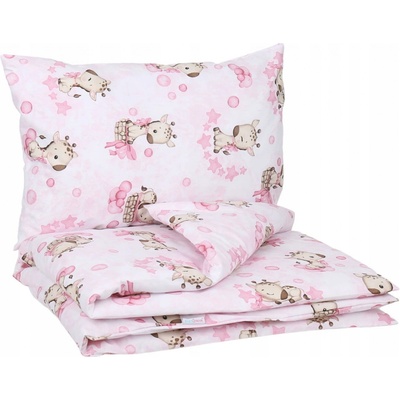 Dětské bavlněné povlečení Babyman Premium Žirafa růžové 120 x 90 cm – Zboží Dáma