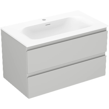 Mexen Orio шкаф за баня 80 см с мивка Vela, 2 чекмеджета, сив мат/бял мат - 91A10-08047-2-BFF62-W23M01 (91A10-08047-2-BFF62-W23M01)