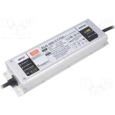 MEAN WELL ELG-200-C1750 Napájecí zdroj: spínaný; LED; 199,5W; 57÷114VDC; 1750mA; IP67; 92%