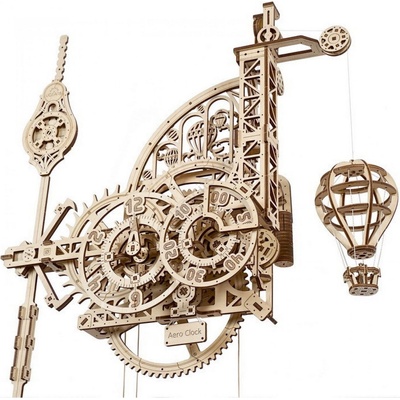 Ugears - 3D дървен механичен пъзел Стенен часовник Aero (DV0119)