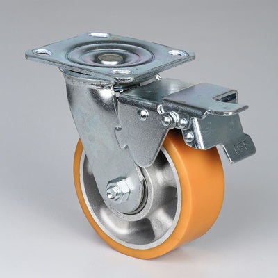 B2B Partner Polyuretanové otočné kolo s brzdou, 125 mm