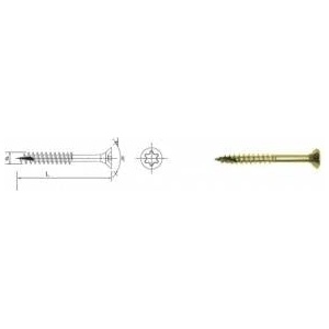 Uncanny Brand Wood insert galvanized yellow for torx 4.5*30mm t20