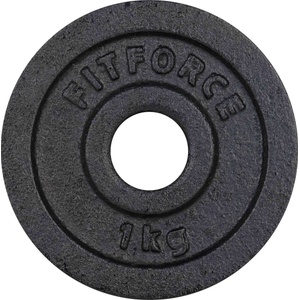 Fitforce ДИСК ЗА ЩАНГА 1 КГ ЧЕРЕН 30 ММ 1 kg