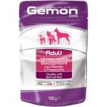 Gemon Gemon Beef and Ham Adult - Пауч с говеждо месо и шунка, за възрастни кучета - опаковка 100 гр