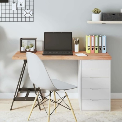 vidaXL 3156436 Stolní deska 120x50x(2-4)cm ošetřený masivní dub světle hnědá