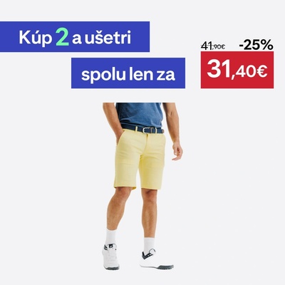 Inesis pánske golfové chino šortky MW500 bavlnené žlté