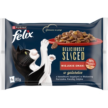 FELIX Deliciously Sliced Country Flavours Мокра котешка храна 4x80g