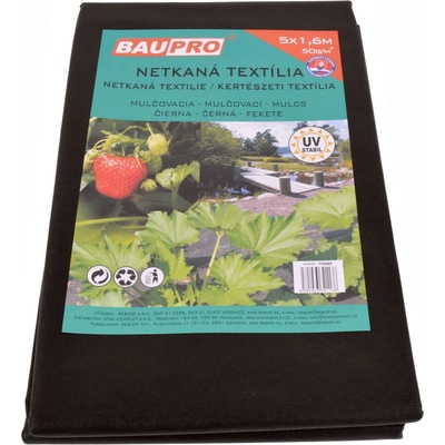 Netkaná textília čierna 50g/m2 1,6x5m