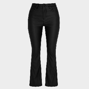 I Saw It First Панталони I Saw It First Coated Denim Side Split Flare Trousers - Black