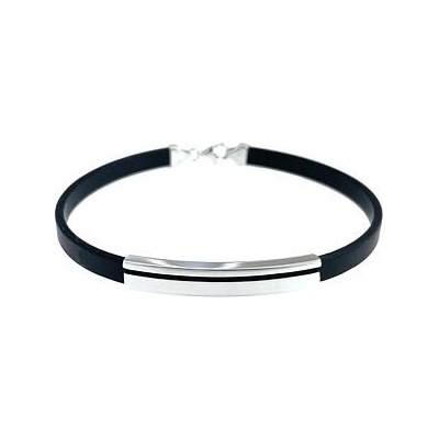 INFINITYSILVER Kaučukový náramok so striebornou doštičkou SB17174120