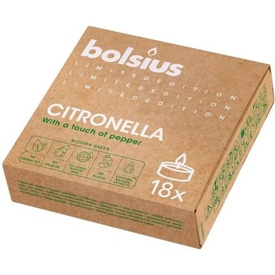 Bolsius Čajové svíčky Citronella proti komárům 18 ks