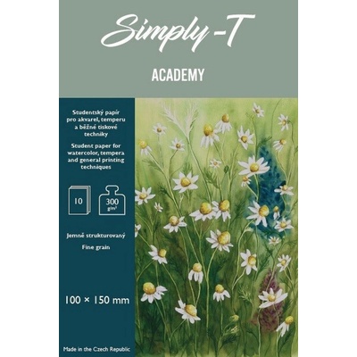 Simply-T Skicák pre akvarel v lepenej väzbe 10 x 15 cm Fg 300g 10 listov