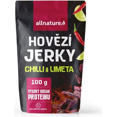 Allnature BEEF Chilli a Limeta jerky sušené hovädzie mäso s chilli a limetkou 100 g
