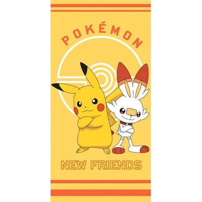 TipTrade Bavlnená osuška 70x140 cm Pokémon Pikachu a Scorbunny