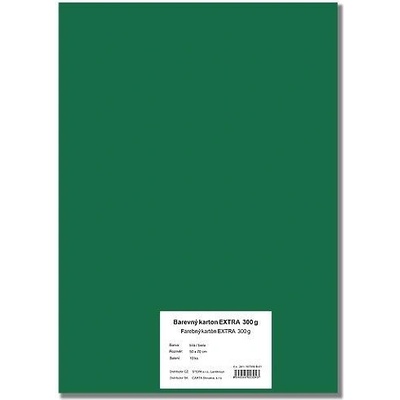 STEPA Barevný karton EXTRA 300g 50x70cm - tmavě zelený 10listů