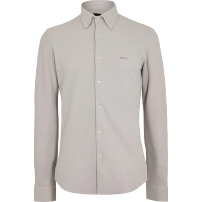 HUGO BOSS Риза с дълъг ръкав Boss Mens BOSS ORANGE Slim Fit Buttoned Long Sleeve Shirt - Grey 070