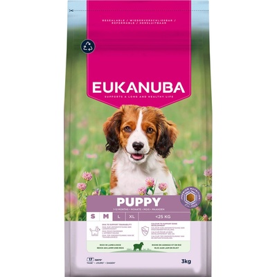 Eukanuba Premium Nutrition Puppy Small & Medium Breed jahňacie a ryža 2 x 3 kg