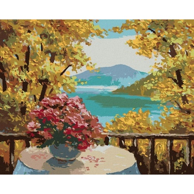 zuty Malování Podle Čísel Horské Jezero A Podzimní Les 80 x 100 Cm Plátno 8596530090465